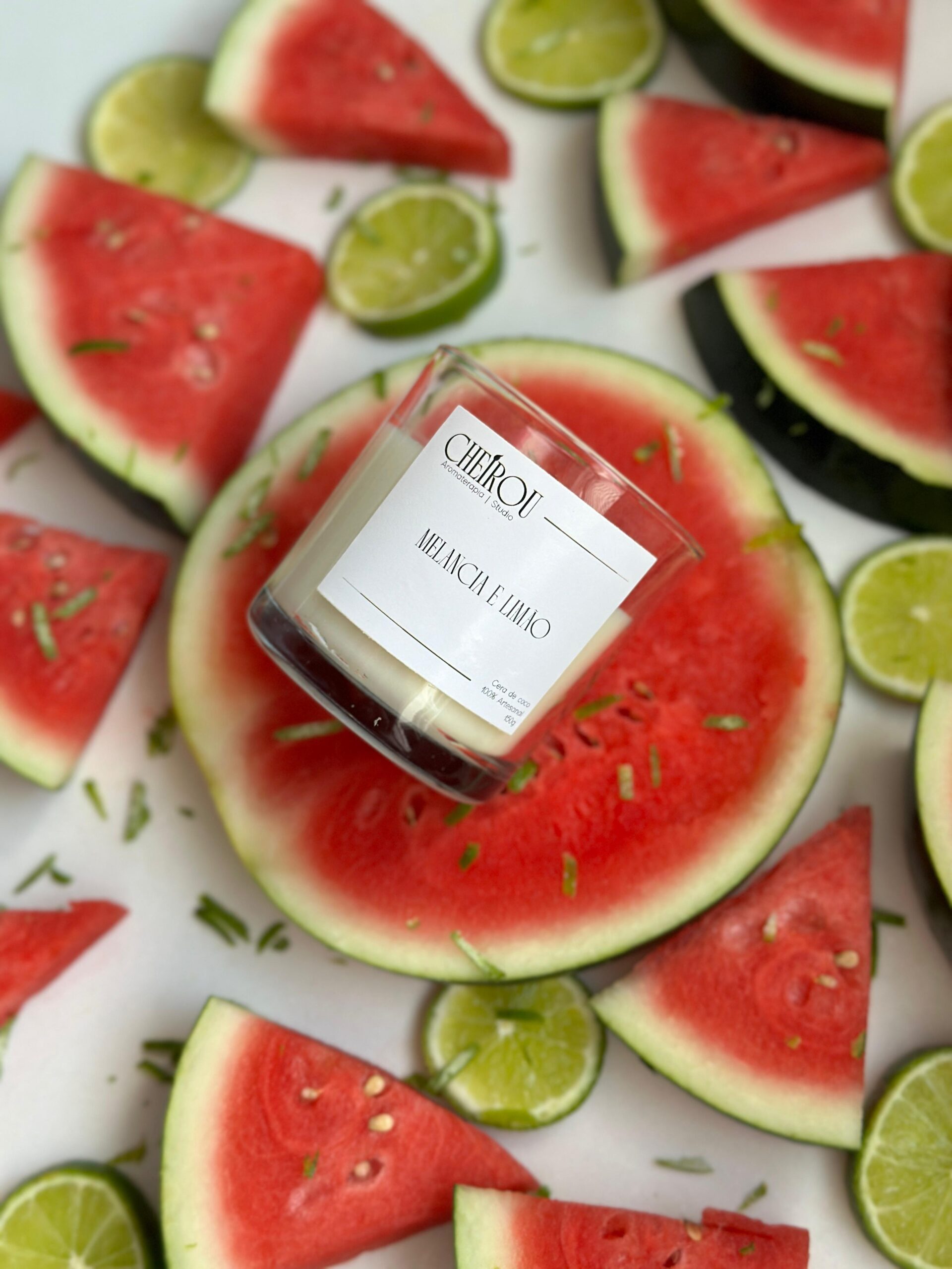 Vela Vidro Melancia e Limão - 150g
