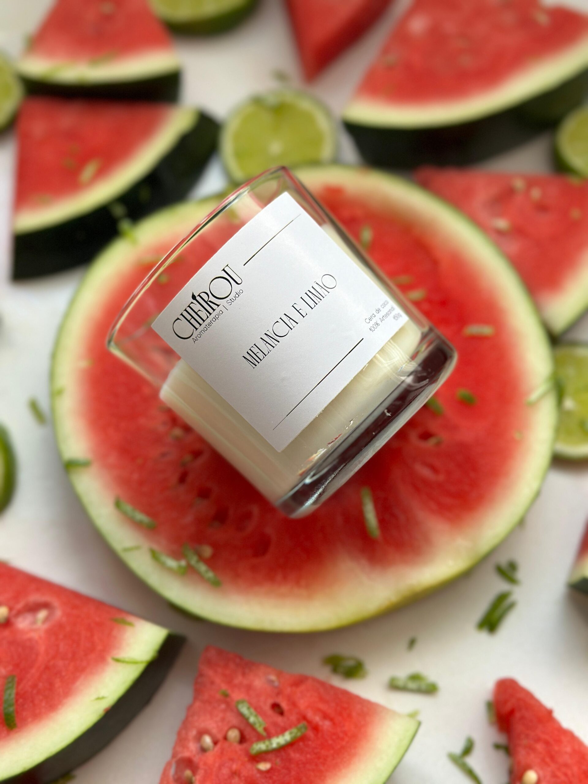 Vela Vidro Melancia e Limão - 150g