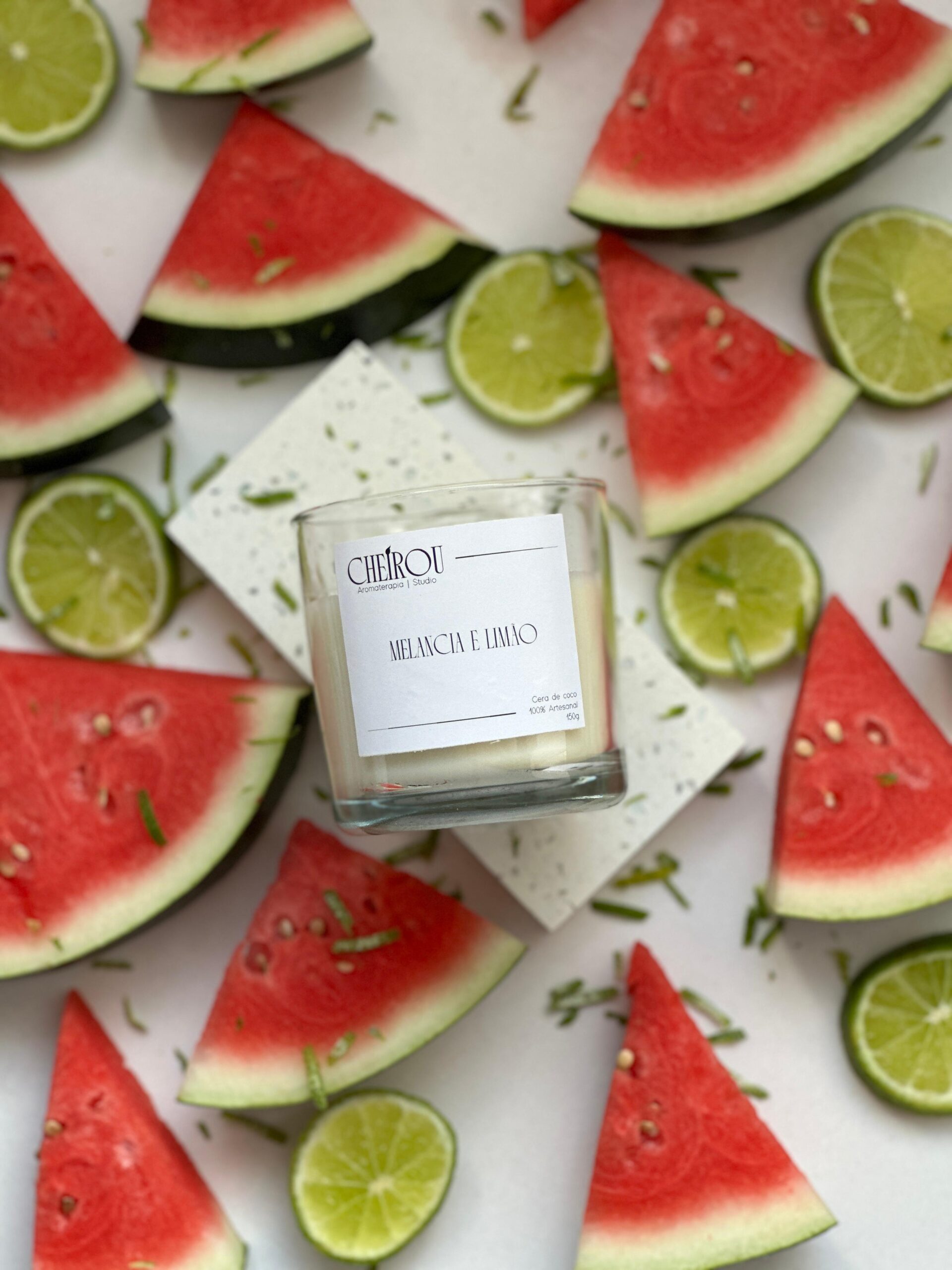 Vela Vidro Melancia e Limão - 150g