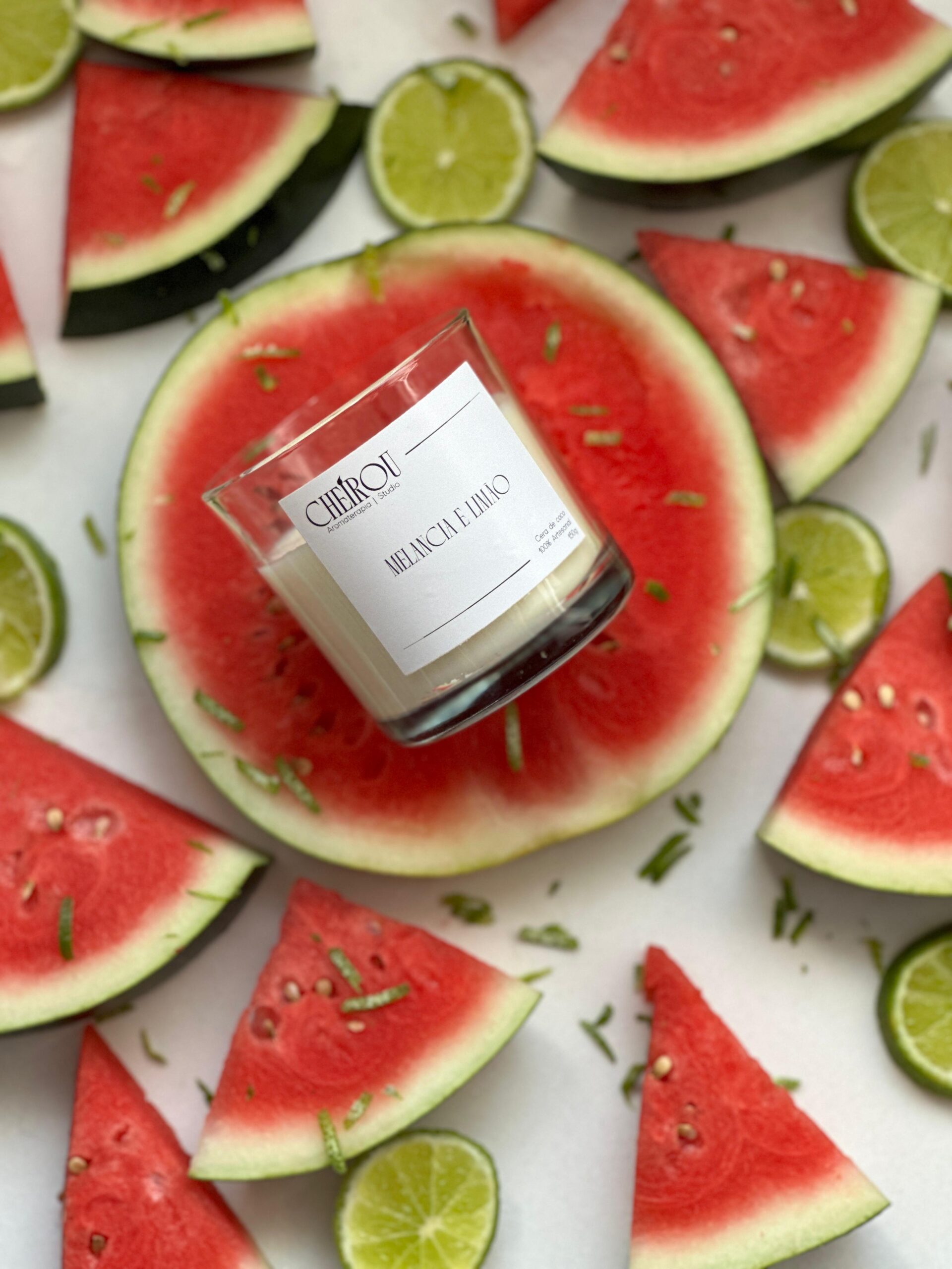 Vela Vidro Melancia e Limão - 150g