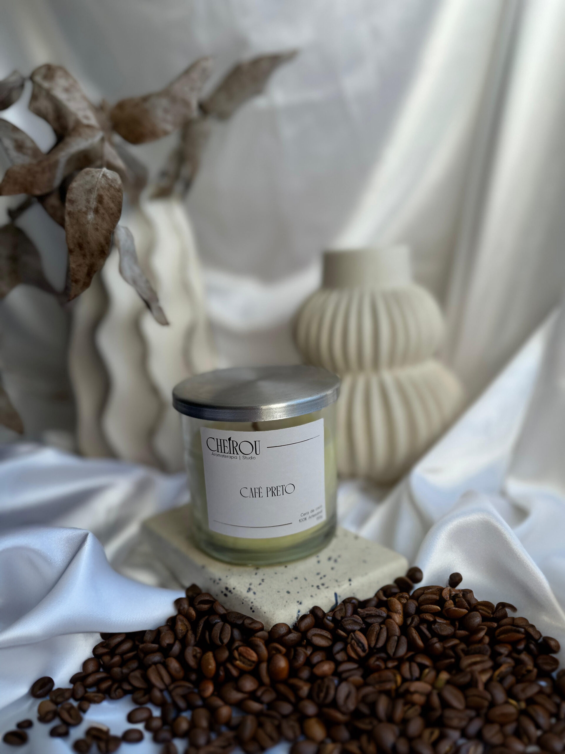 Vela Vidro Café Preto - 150g